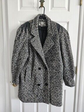 Vintage 80s Weather Wise By Micki Speckled Wool Blend Power Jacket